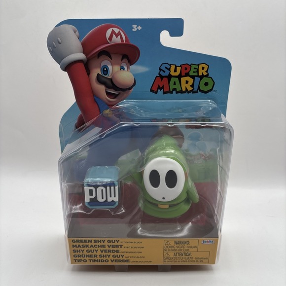 Super Mario 4" Action Figures - Mario Dry Bones Light Blue Yoshi Green Shy Guy - Picture 5 of 9